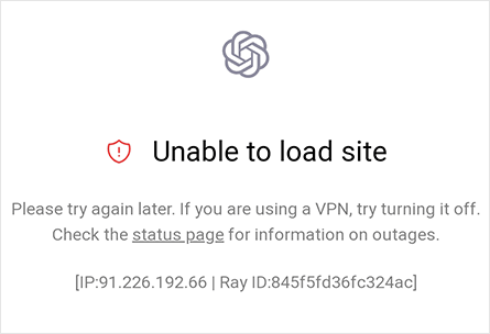 Unable to load site