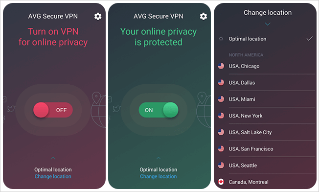AVG Secure VPN на iOS и Android
